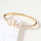 economico Braccialetti-Zircone Stile Vintage Farfalla Carino Elegante Semplice Cromo Gioielli braccialetto Argento / Oro Per Matrimonio Feste Fidanzamento Balli di fine anno