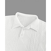 رخيصةأون قميص بولو كلاسيكي للرجال-رجالي قميص الجولف قمصان بولو الجولف عمل فضفاض Lapel كم طويل أساسي الحديث سهل قماش الجاكار Buttons الربيع الخريف عادي أبيض قميص الجولف