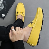 ieftine Loafers casual-Bărbați Mocasini &amp; Balerini Retro Mărime Plus Size Plimbare Casual Zilnic PU piele Comfortabil Cizme înalte Loafer Galben Roz Mov Deschis