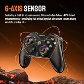 Χαμηλού Κόστους Ελεγκτές παιχνιδιών-Ασύρματο χειριστήριο παιχνιδιών Lenovo S05 RGB με εφέ Hall, joystick trigger για Switch/2/Oled/Lite PC, iPhone, Android, τηλέφωνα