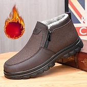 حذاء شتوي رجالي سهل الارتداء من الجلد الصناعي مع بطانة من الصوف - حذاء مريح ودافئ للطقس البارد والنزهات غير الرسمية رخيصةأون أحذية الشتاء والثلوج-حذاء شتوي رجالي سهل الارتداء من الجلد الصناعي مع بطانة من الصوف - حذاء مريح ودافئ للطقس البارد والنزهات غير الرسمية