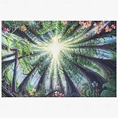 cheap Doormats-Forest Sunlight Doormat For Entryway Soft Non-Slip Machine Washable  Faux Cashmere Nature Tree Canopy Design Front Door Carpet Entryway Rug, Phoenix Redwoods by Dakota Daetwiler