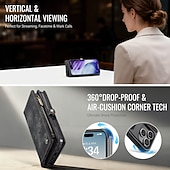 economico Cover per iPhone-telefono Custodia Per iPhone 17 Pro Max 17 Air 17 Custodia Portafoglio Rimovibile Cerniera Supporta la Ricarica Wireless TPU Pelle PU