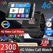 お買い得  プレミアム-APPLLP Max スマートウォッチ 2.88 インチ スマート·ウォッチ スマートウォッチ電話 4G LTE ブルートゥース 歩数計 睡眠サイクル計測器 座りがちなリマインダー と互換性があります Android iOS 女性 男性 GPS 長時間スタンバイ ハンドフリーコール IPX-5