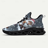 baratos Sapatos de Natal Masculinos-Tênis masculino com estampa de elfo de Natal – design divertido com espírito festivo, ideal para uso casual e festas de fim de ano