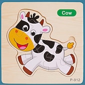 cheap Jigsaw Puzzles-16pc Toddler Learning Puzzles - Set of 16 Wooden Peg Board Puzzles for Ages 1 2 3 - Develops Hand-Eye Coordination &amp; Cognitive Skills Christmas Gift