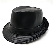 voordelige Herenhoeden-Voor heren Zonnehoed Feesthoed Zwart Bruin PU-nahka Modieus Casual Straat Dagelijks Effen Verstelbaar Ademend