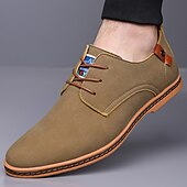 abordables Occasionnel-Homme Basket Chaussures de confort Marche Occasionnel Quotidien Soirée &amp; Fête Daim Chaud À lacets Brun foncé Noir Jaune Été Printemps