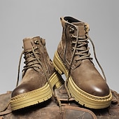 זול מגפי עבודה-מגפי הליכה בצבע חום בהיר לגברים - עמידים ונוחים, מושלמים להרפתקאות חוץ, טיולים רגליים ולבוש יומיומי