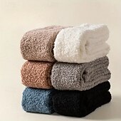 cheap Heating &amp; Cooling-2/4 Pairs Coral Fleece Women's Winter Socks – Thickened, Lint-Free, Warm Floor Socks, Knee-High Leg Warmers, Soft and Cozy for Snowy Weather