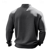 abordables Sweat-shirts basiques-Homme Sweat-shirt Sweat-shirt quart de fermeture éclair Gris Clair Demi-zip Uni Jacquard Quotidien Sport &amp; Loisir Fête Polyester Streetwear Basique Occasionnel Printemps Automne Vêtement Tenue Pulls