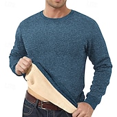 ieftine Hanorac din lână-Bărbați Jacquard Hanorca Hanorac din lână Hanorac cu căptușeală din fleece Roșu Vin Albastru denim Negru Bleumarin Gri Stil Nautic Simplu Texturat Sporturi &amp; Exterior Casual Zilnic Șic Stradă Misto