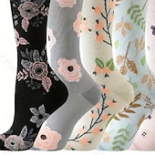 economico Calzini-Per donna Calzettoni All'aperto Quotidiano Ferie Fiore Poliestere Essenziale Classico Casual Elastico Caldo 6 Paia