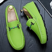 ieftine Loafers casual-Bărbați Mocasini &amp; Balerini Retro Mărime Plus Size Plimbare Casual Zilnic PU piele Comfortabil Cizme înalte Loafer Galben Roz Mov Deschis
