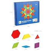 Χαμηλού Κόστους παζλ-155 τεμάχια ξύλινα μπλοκ με μοτίβα - παζλ με γεωμετρικά σχήματα &amp;Σετ σχεδίασης με κάρτες - εκπαιδευτικό παιχνίδι Montessori για παιδιά 3
