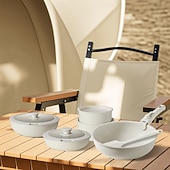 Недорогие Кухонный набор-Набор из 12 кастрюль для тушения и вока, безопасный набор для посудомоечной машины со съемной ручкой, нержавеющая сталь, набор посуды для индукционной плиты