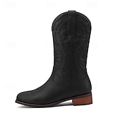 economico Stivali da cowboy e occidentali-stivali da cowboy da uomo in similpelle marrone scuro con ricami intricati: calzature eleganti e resistenti per occasioni in stile western e per l'uso quotidiano