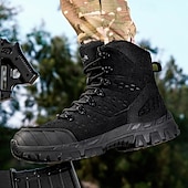 abordables Bottes de randonnée-Bottes de randonnée d&#039;extérieur beiges pour hommes avec semelle en caoutchouc antidérapante et construction respirante, bottes tactiques légères pour la randonnée, le camping et le port quotidien