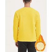 baratos Moletom &amp; Suéter-Homens Cor Sólida Moletom de lã Lounge Top Outono/Inverno Grossa Manga Longa Roupa Esportiva A Prova de Vento Quente Academia Equitação Corrida Exercite-se Ioga Preto Branco Amarelo Roupa de esporte