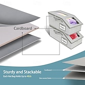 abordables Rangement et organisation-Boîte de rangement pour chapeaux avec couvercle et fenêtre transparente, bac de rangement pliable empilable avec fermeture éclair, conteneur à chapeaux multifonctionnel anti-poussière pour placard et