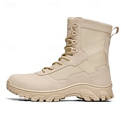 economico Scarponi da trekking-stivali da combattimento impermeabili marroni da uomo con suola ammortizzante e supporto rinforzato alla caviglia, calzature tattiche resistenti per lavoro, escursionismo e campeggio