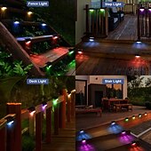 olcso Pathway Lights &amp; Lanterns-napelemes teraszvilágítás kültéri, napelemes oldalsó lámpák, vízálló LED-es lámpa kültéri teraszokhoz, korláthoz, lépcsőkhöz, lépcsőfokokhoz, kerítéshez, udvarhoz és teraszhoz, karácsonyi dekorációs