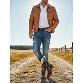 Herren Stiefel Cowboystiefel Stickerei Retro Spaziergang Vintage Lässig Outdoor Täglich PU Leder Bequem Rutschfest Atmungsaktiv Mittelstiefel Slipper Braun Frühling Herbst Winter preiswerte Cowboy & Western Stiefel-Herren Stiefel Cowboystiefel Stickerei Retro Spaziergang Vintage Lässig Outdoor Täglich PU Leder Bequem Rutschfest Atmungsaktiv Mittelstiefel Slipper Braun Frühling Herbst Winter