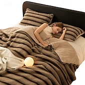 cheap Blankets &amp; Throws-Luxury Thick Rabbit Fur Blanket Soft Plush Throw for Sofa Bed or Office Nap Warm Flannel Blanket