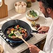 cheap Kitchen Set-4-piece Cast Iron Cookware Set -10 Inch 8-inch 6-inch Flat Bottomed Pans with Excellent Insulation Performance Suitable for Indoor and Outdoor Cooking Frying Pans Heavy-duty Professional Restaura