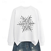 halpa Huppari &amp; Collegepaita-joulu Naisten Pusero Vapaa-ajan topit Pitkähihainen Topit Urheilu- ja treenivaatteet Kuvitettu Puuvilla Pehmeä Juhla Loma Urheiluasut Urheiluvaatteet Musta Valkoinen Keltainen