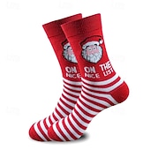 abordables Estilos de Navidad para hombres-Hombre 6 pares Paquetes múltiples Calcetín Calcetines para correr Calcetines informales Calcetines de Navidad Multi Color Color Papá Noel Cada Árbol de Navidad Navidad Vacaciones Deporte Básico Medio