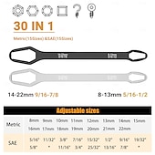 levne El Araçları-Univerzální klíč univerzální nastavitelný oboustranný klíč 8mm-22mm samoutahovací lenivý klíč opravárenské nástroje pro venkovní ježdění domácí nástroje pro opravu auta chrom-vanadová ocel