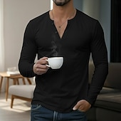 Herren T-Shirt Langarmshirt Langarm V Ausschnitt Sommer Ganzjahres Einfarbig Täglich Lässig Streetstyle Rein Outdoor Straße Lässig Schwarz Weiß Wein Top T-Shirt für Herren preiswerte Lässige T-Shirts für Herren-Herren T-Shirt Langarmshirt Langarm V Ausschnitt Sommer Ganzjahres Einfarbig Täglich Lässig Streetstyle Rein Outdoor Straße Lässig Schwarz Weiß Wein Top T-Shirt für Herren