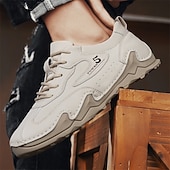 billige Ankelstøvler-Hvite, lette herresneakers med polstret såle og pustende design, komfortable, avslappede tursko for løping, trening og reiser