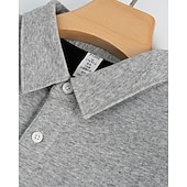abordables Tapas-Men's Hiking top Polo Shirt Cotton Shirt Long Sleeve Turndown Top Outdoor Thermal Warm Winter Autumn / Fall Polyester Black White Dark Blue Gym Workout Traveling