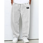 olcso Egyenes láb-Férfi Melegítőnadrágok Nadrág Kordbársony Nadrág Zsinór Zseb Rugalmas derék Sima Mokaszinok Szabadtéri sport Napi Divat Alkalmi Medence Sötétbarna Mikroelasztikus