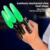 tanie Dekoracyjne światła-Mechaniczne, chowane pazury wilka 1 opakowanie, chowany, świecący mechaniczny pazur, 3D składane pazury wilka dla dzieci i dorosłych