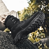 economico Scarponi da trekking-stivali da combattimento impermeabili marroni da uomo con suola ammortizzante e supporto rinforzato alla caviglia, calzature tattiche resistenti per lavoro, escursionismo e campeggio