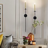 Недорогие Снижено до $30-Настенный подсвечник 1 шт. / 2 шт. большой витой подсвечник для свечей настенный металлический подсвечник для столовой, гостиной, офиса, спальни