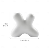 Недорогие Скульптуры-1 шт. креативная ваза в форме буквы X из полимерного материала, черно-белая, декоративная бутылка, сухой цветочный контейнер, подходящий для дома, гостиной, спальни, столовой, украшения стола для