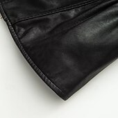 billiga Jackor i konstläder-Dam Imitationsläderjacka Bekväm Dragkedja Modern Ledigt Slät Semester Ledigt Utekväll Helgen Normal Hög krage Normal Långärmad Ytterkläder Svart Brun Höst Vinter