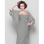 voordelige bruiloft gast wraps-Sjaals Dames Wrap Bolero Shrug Jassen  Jas Elegant Zonbescherming 3/4 Lengte Mouw Chiffon Bruiloft Gast Wikkels Met Effen Kleur Voor Bruiloft Lente om indruk te maken