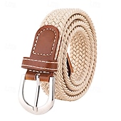 Недорогие Ремень-Жен. Пояс Полиэстер Черный Белый Красный Верблюжий Бежевый Пояс на талию Для улицы выходные Чистый цвет