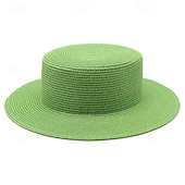 economico Cappelli da Festa-Cappelli Poliestere Cappello di paglia Matrimonio Ferie Tè Corsa di Cavalli Cocktail Vintage Protezione Solare Con Giunzione Copricapo Copricapo