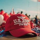 baratos Boné de beisebol masculino-Homens Boné de beisebol Chapéu de sol Chapéu de caminhoneiro Vermelho Azul Poliéster Bordado Moda Casual Férias Diário Letra American US Flag Ajustável Filtro Solar Respirável