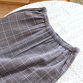 cheap Men's Pajamas-Men's Sleepwear Pajama Set Pajama Top and Pant 1 set Plaid Fashion Stylish Classic Home Daily Bed Cotton Comfort Soft Breathable Lapel Long Sleeve Shirt Pant Elastic Waist Buttons Spring Fall Navy