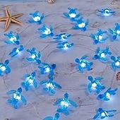 abordables Tiras de Luces LED-Luces de cadena de alambre de cobre LED en forma de pulpo estrella de mar cangrejo guirnalda de luces 2m 20LED a pilas decoración para fiestas de bodas y vacaciones en interiores y exteriores tema