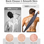 رخيصةأون أدوات الحمام-منشفة تقشير للجسم - إسفنجة تقشير للجسم - كورية &amp;اليابانية &amp;قطعة قماش إسفنجية شبكية أفريقية - غسالة غسيل طويلة الظهر للاستخدام في حوض الاستحمام