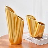 olcso Vázák és kosár-1 db egyszerű és kreatív, kétlyukú gyantás váza modern lakberendezési tárgy nappaliba, tévészekrénybe, virágkompozíció, szárított virág lakberendezési tárgy nappali előszoba dekoráció