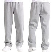 abordables Jambe Droite-Homme Joggings Jogging à Jambes Larges Pantalons Pantalon de survêtement ouvert en bas Cordon de serrage Taille Élastique Jambe Droite Uni Respirant Longueur complète Sport en Plein Air Occasionnel